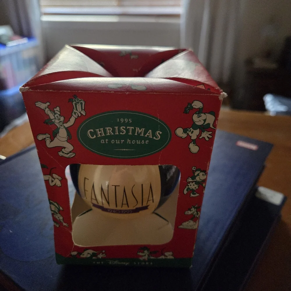 Disney Fantasia 1995 Christmas At Our House Glass Ornament